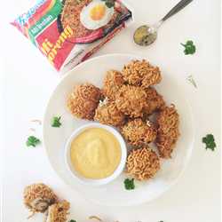 Indomie Chicken Bites with Spicy Honey Mustard Sauce